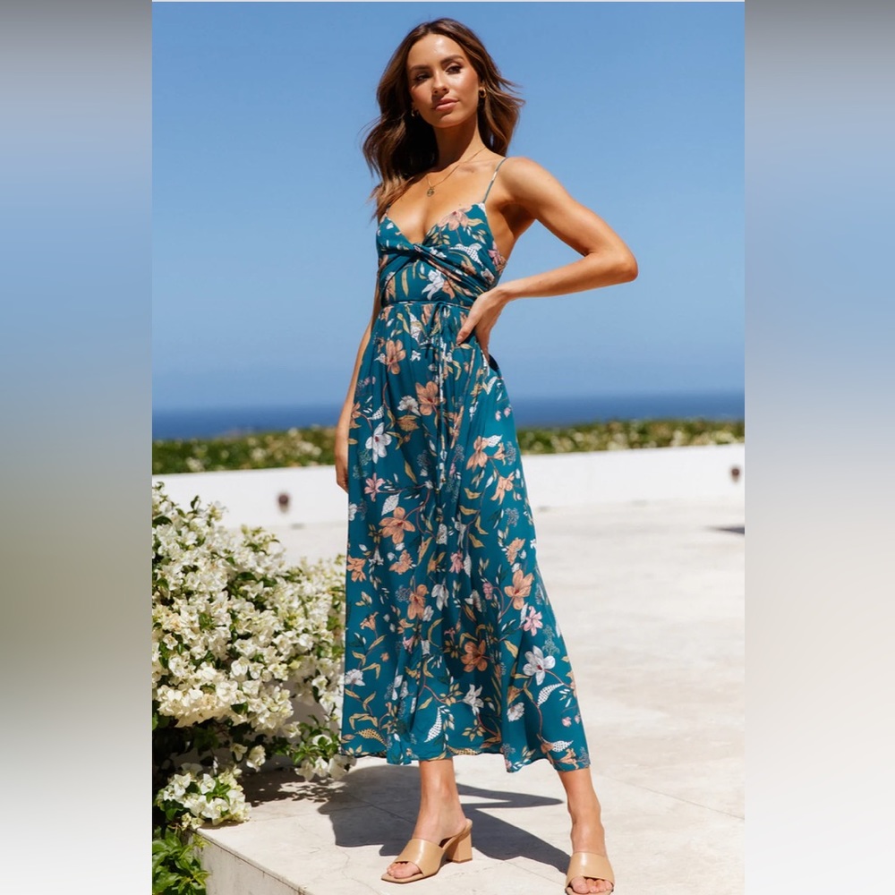 LADY LIKE YOU MIDI DRESS TEAL